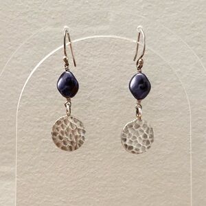 Purple Swarovski Pearl & Sterling Silver Earrings